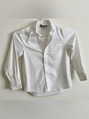 🐮 QBK Kids White Long-Sleeve Button Down Shirt 🐮